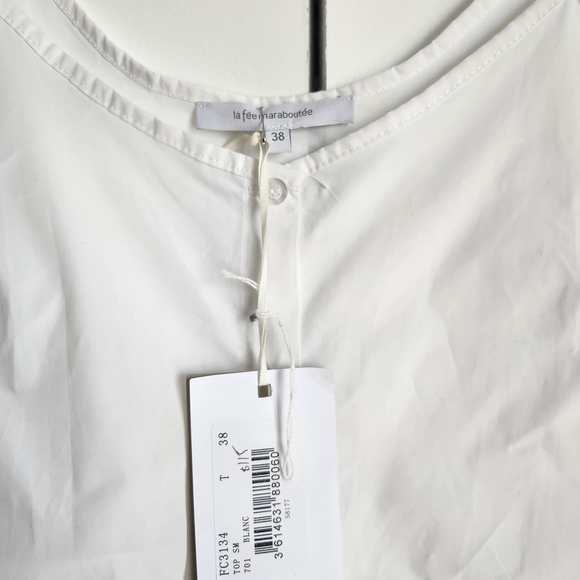 La Fée Maraboutée White Button-Front Tie Camisole – Size 38 - Picture 4 of 4